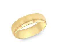 CARISSIMA Unisex 9ct Yellow Gold 6mm Comfort Fit Plain Wedding Band Ring #W