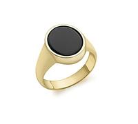 CARISSIMA Unisex 9ct Yellow Gold Onyx 12mm x 13.5mm Oval Signet Ring