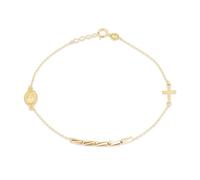 CARISSIMA Women 9ct Yellow Gold Rosary Bracelet 18cm/7"-19cm/7.5"