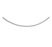 CARISSIMA Women's 18 ct White Gold 0.8 mm Diamond Cut Curb Chain Necklace of Length 41 cm/16 Inch