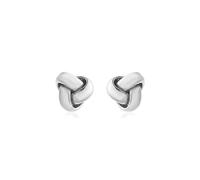 CARISSIMA Women's 18 ct White Gold 7 mm Triple Knot Stud Earrings