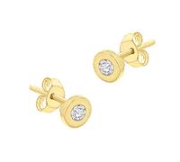 CARISSIMA Women's 9 ct (375) Yellow Gold Cubic Zirconia Doughnut Stud Earrings