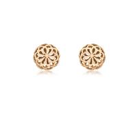 CARISSIMA Women's 9 ct Rose Gold 10 mm Diamond Cut Filigree Dome Stud Earrings
