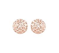 CARISSIMA Women's 9 ct Rose Gold Diamond Cut Pyramid Button Stud Earrings