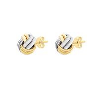 CARISSIMA Women's 9 ct Two Colour Gold 9 mm Four Strand Knot Stud Earrings