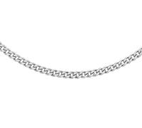 CARISSIMA Women's 9 ct White Gold 1 mm Diamond Cut Adjustable Curb Chain Necklace of Length 46 cm/18 Inch - 51 cm/20 Inch