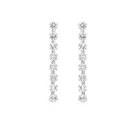 CARISSIMA Women's 9 ct White Gold 3 mm Round Cubic Zirconia 3 x 31 mmDrop Earrings