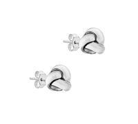 CARISSIMA Women's 9 ct White Gold 7 mm Triple Knot Stud Earrings