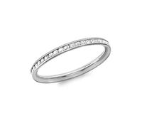 CARISSIMA Women's 9 ct White Gold Cubic Zirconia Band Ring - Size - P