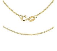 CARISSIMA Women's 9 ct Yellow Gold 1 mm Diamond Cut Curb Chain Necklace of Length 51 cm/20 Inch