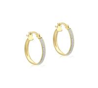 CARISSIMA Women's 9 ct Yellow Gold 19 mm Stardust Creole Earrings