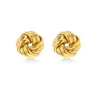 CARISSIMA Women's 9 ct Yellow Gold 9 mm Four Strand Knot Stud Earrings