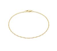 CARISSIMA Women's 9 ct Yellow Gold Diamond Cut 1 mm 30 PG Twist Curb Chain Bracelet of Length 19 cm/7.5 Inch