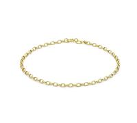 CARISSIMA Women's 9 ct Yellow Gold Hollow 2 mm Diamond Cut Oval Belcher Chain Bracelet of Length 19 cm/7.5 Inch