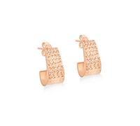 CARISSIMA Women's 9ct Rose Gold 8mm x 15.5mm Diamond Cut J-Shape Tapered Stud Earrings