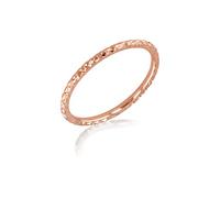 CARISSIMA Women's 9ct Rose Gold Diamond Cut Slim Band Stack Ring #O
