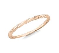 CARISSIMA Women's 9ct Rose Gold Flat Twist Band Stack Ring #O
