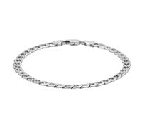 CARISSIMA Women's 9ct White Gold 120 Hollow 6-Sided Curb Chain Bracelet 19cm/7.5'