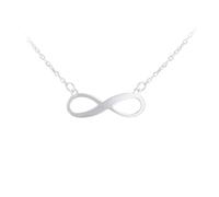 CARISSIMA Women's 9ct White Gold 15mm x 5.8mm Infinity Adjustable Necklace 41cm/16-46cm/18