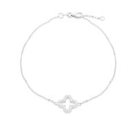 Carissima Women's 9ct White Gold 1mm CZ Petal Bracelet Adjustable 18cm/7' - 19cm/7.5'