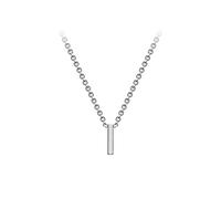 CARISSIMA Women's 9ct White Gold 1mm x 4.5mm 'I' Initial Adjustable Necklace 38cm/15'-43cm/17''