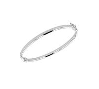 CARISSIMA Women's 9ct White Gold 4mm Oval Tube Bangle