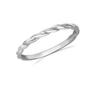 CARISSIMA Women's 9ct White Gold Twist Band Stack Ring #O