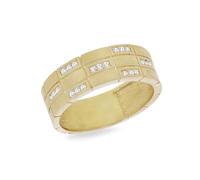 CARISSIMA Women's 9ct Yellow Gold 0.16ct Diamond Satin Band Ring #O