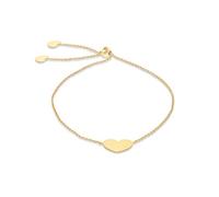 CARISSIMA Women's 9ct Yellow Gold 10mm X 7.8mm Heart Trace Chain Adjustable Slider Bracelet 20cm/8"