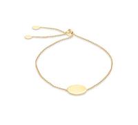 CARISSIMA Women's 9ct Yellow Gold 12mm Disc Trace Chain Adjustable Slider Bracelet 20cm/8"