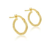 CARISSIMA Women's 9ct Yellow Gold 13.5mm Polished Twisted Hoop Earrings