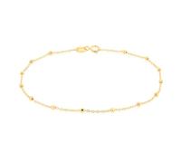 Carissima Women's 9ct Yellow Gold 1mm Diamond Cut Ball Trace Bracelet 18cm/7'