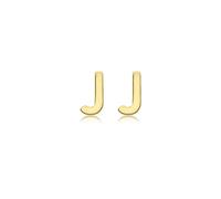 CARISSIMA Women's 9ct Yellow Gold 2.5mm x 5mm 'J' Initial Stud Earrings