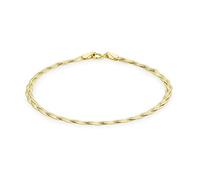 CARISSIMA Women's 9ct Yellow Gold 3 Plait Herringbone Bracelet of 18cm/7"