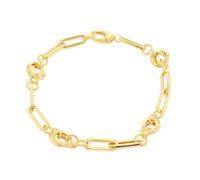 CARISSIMA Women's 9ct Yellow Gold 4.5mm- 7mm Knot And Paperlink Bracelet 19.5cm/7.75"