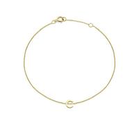 CARISSIMA Women's 9ct Yellow Gold 4mm x 5mm C Initial Adjustable Bracelet 15cm/6"-18.5cm/7.25"
