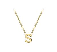 CARISSIMA Women's 9ct Yellow Gold 4mm x 5mm S Initial Adjustable Necklace 38cm/15-43cm/17