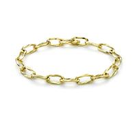 CARISSIMA Women's 9ct Yellow Gold 6.5mm Diamond Cut Hidden-Clasp Belcher Chain Bracelet 19cm/7.5"