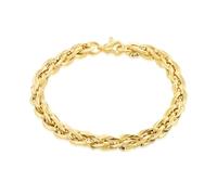 CARISSIMA Women's 9ct Yellow Gold 6.5mm Woven Link Bracelet 19cm/7.5"