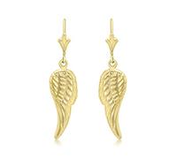 CARISSIMA Women's 9ct Yellow Gold Angel Wing Drop Earrings