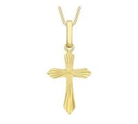 CARISSIMA Women's 9ct Yellow Gold Design Cross Pendant Necklace of 45.72cm