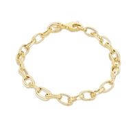 Carissima Women's 9ct Yellow Gold Diamond Cut and Polished Twisted Link Bracelet 19cm/7.5'