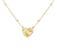 CARISSIMA Women's 9ct Yellow Gold Disco Heart Adjustable Trace and Ball Necklace 41cm/16'-46cm/18'