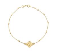 CARISSIMA Women's 9ct Yellow Gold Disco Petal Adjustable Trace and Ball Bracelet 18cm/7'-19cm/7.5'