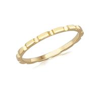CARISSIMA Women's 9ct Yellow Gold Flat Brick Band Stack Ring #O