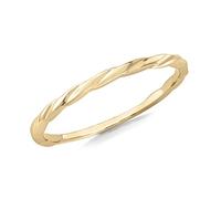 CARISSIMA Women's 9ct Yellow Gold Flat Twist Band Stack Ring #O