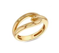 CARISSIMA Women's 9ct Yellow Gold Hook Knot Ring #S