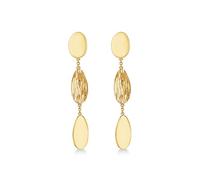 CARISSIMA Women's 9ct Yellow Gold Polished and Satin Stud Drop Earrings