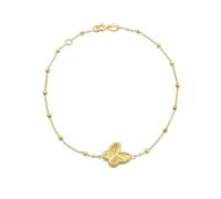 Carissima Women's 9ct Yellow Gold Rainbow Butterfly Adjustable Trace and Ball Bracelet 18cm/7' - 19cm/7.5'