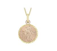 CARISSIMA Women's 9ct Yellow Gold Saint Christopher Pendant Necklace of 46cm